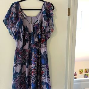 Purple print spring dress
